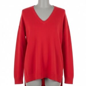 Gap Red V Neck Sweater Womens Medium Classic Preppy Minimalist Office Work Layer